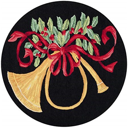 Safavieh 3 x 3 ft. Vintage Posters Round Hand-Hooked Rug - Black & Multicolor VP321A-3R